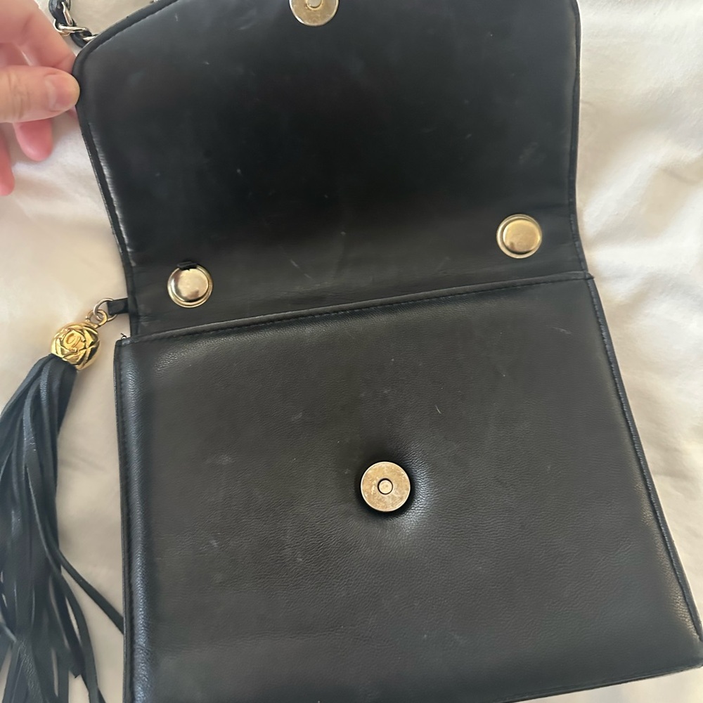 Chanel Black Crossbody Bag with Chain and Tassel - Picture 5 of 14